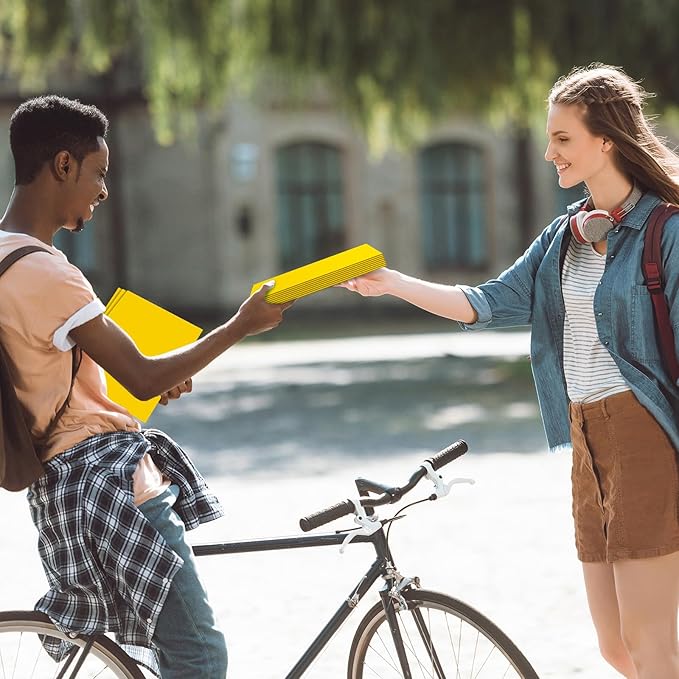 Jutom 50 Pcs 2 Pocket Glossy Paper Folders Glossy Paper Laminated Portfolios, Letter Size, Presentation Folders with Pockets for Office Teacher Worker Supplies(Yellow Color)