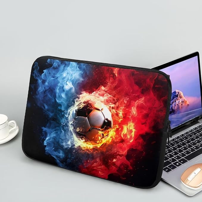 Football Laptop Sleeve for Men Boys 15 inch Lap Top Case Slightly Laptop Pouch with Humanize Design Computer Carrying Case Easy to Clean Laptop Accessories Water and Flame Tablet Bag