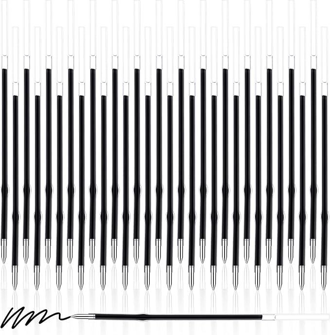 Zonon 30 Pieces Pen Refills Ink Ballpoint Pen Refill 3.9 Inch Replacement Ink Refill Bulk for Retractable Pens Office School Supplies, Medium Point(Black)
