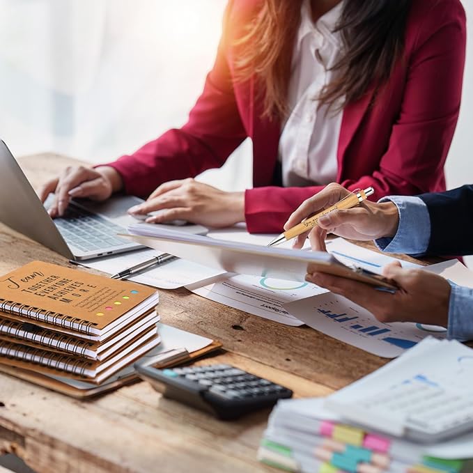 Jetec 25 Sets Bulk Employee Appreciation Gifts Bulk Inspirational Spiral Notebook with Note Ballpoint Pen Thank You Gifts for Volunteer Social Worker Nurse Staff Coworker Students (Team)