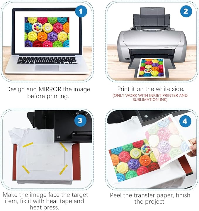 HTVRONT Sublimation Paper 13x19 inches - 150 Sheets Sublimation Paper Compatible with Inkjet Printer 120g…