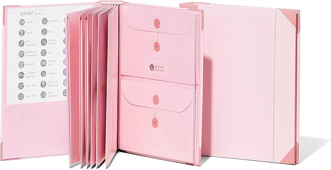 Savor | 2025 Updated Edition The Folio™ Document Organizer|Custom Dyed Cloth Bound Expanding File Folder for Important Papers, Emergency Binder,Birth Certificates,Social Security Cards, and Passports