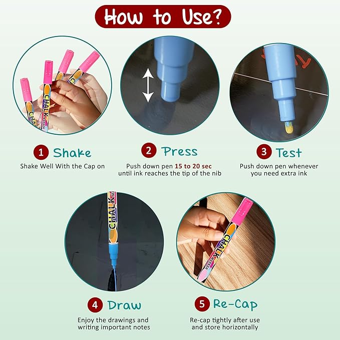 Pink Fridge Calendar - Acrylic calendar for fridge - 2 PCS Magnetic calendar for refrigerator | Monthly Planner, Weekly Planner with Removable template - 6 Dual Tip Vibrant Chalk Markers.