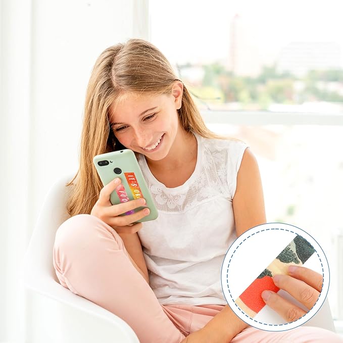 50PCS Calm Strips for Anxiety Sensory Stickers Calm Stickers for Relieve Adults Kids Teens Fidgets Stress Office&Classroom Supplies Anxiety Relief Items with Tactile Textured Surface Patterns(Multi)