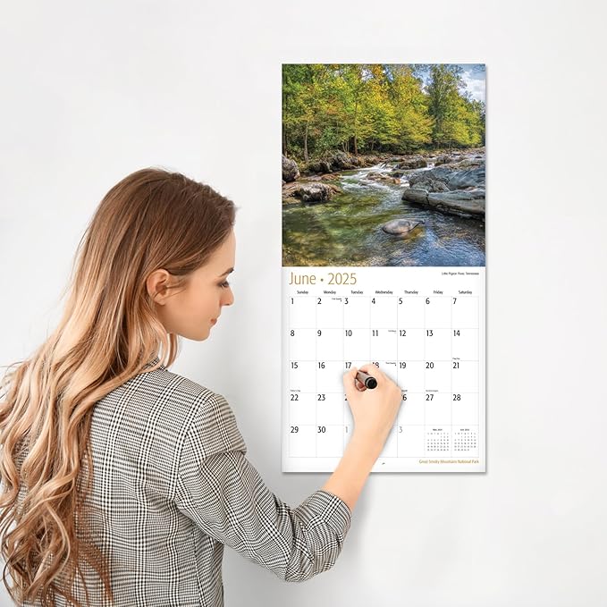 RED EMBER Great Smoky Mountains National Park 2025 Wall Calendar 12 Month | 12" x 24" Open | Thick & Sturdy Paper | Giftable | Calendar 2025
