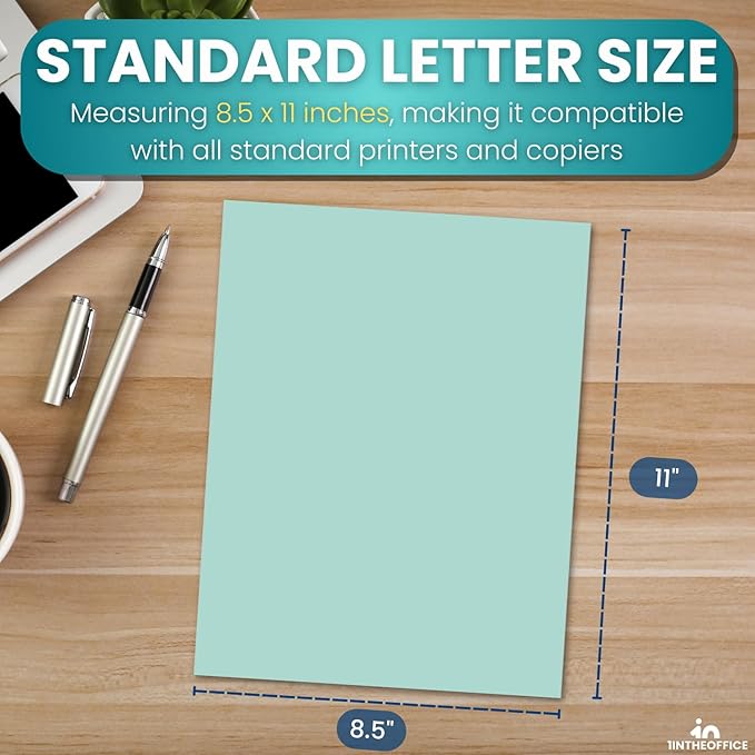 1InTheOffice Pastels Colored Copy Paper, Assorted, 8.5 x 11 inch Letter Size, 20lb Density, (400 Sheets)