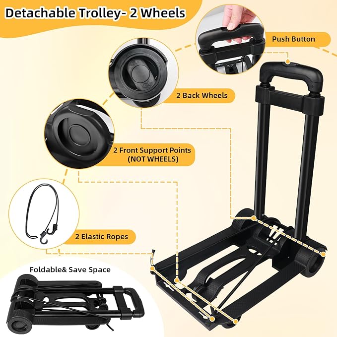 Rolling Teacher Tote Bag with Detachable Trolley, Wheeled Teacher Bag with 15 Inch Laptop Compartment, Soft Nylon Multifunctional Tote Bag with Wheels for Teaching& Office Supplies (Black)