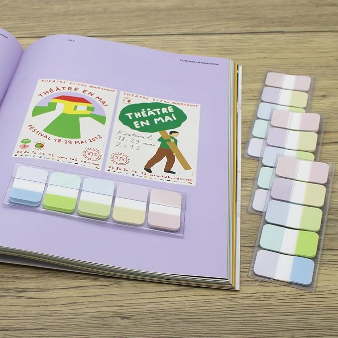 Tabs Flags Solid Assorted Colors, 0.98 x 1.71 Inch Alternating Sticky Tabs, Easy to Post, 4 On-The-Go Dispensers/Pack, 400 Pages Total