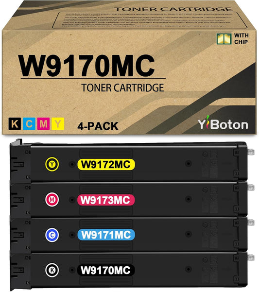 W9170MC W9171MC W9172MC W9173MC Toner Cartridge Compatible with Color Managed MFP E87740dn E87750dn E87760dn E87770dn E87740z E87750z E87760z E87770Z Printers (4-Pack, Black/Cyan/Magenta/Yellow)