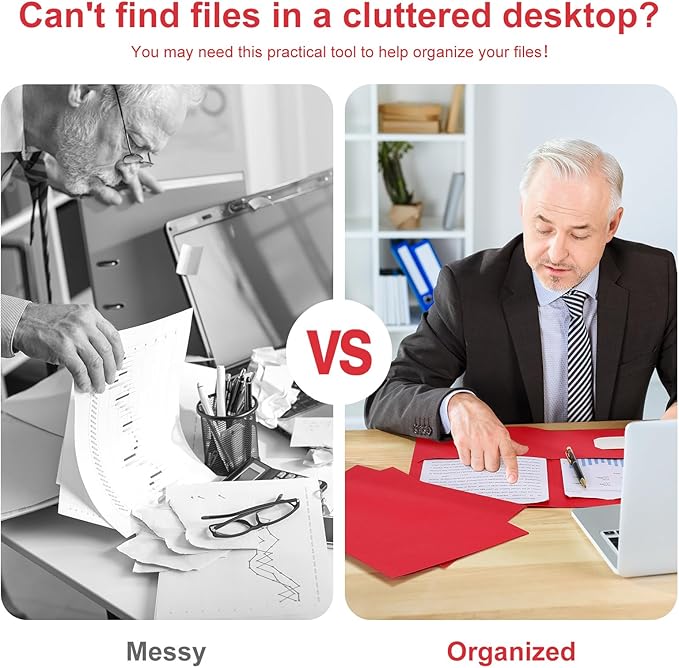 Harloon 75 Pack Two Pocket Portfolio Folders Bulk, 8.5 x 11 Inches Textured Paper with Business Card Slot Letter Size File Folders for Office School Classroom (Red)