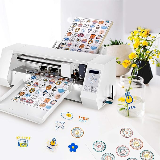 Printable Sticker Paper for Your Inkjet Printer - 8.5 x 11 Inches 20 Sheets Translucent Premium Waterproof Sticker Paper - Dries Quickly and Holds Ink Beautifully