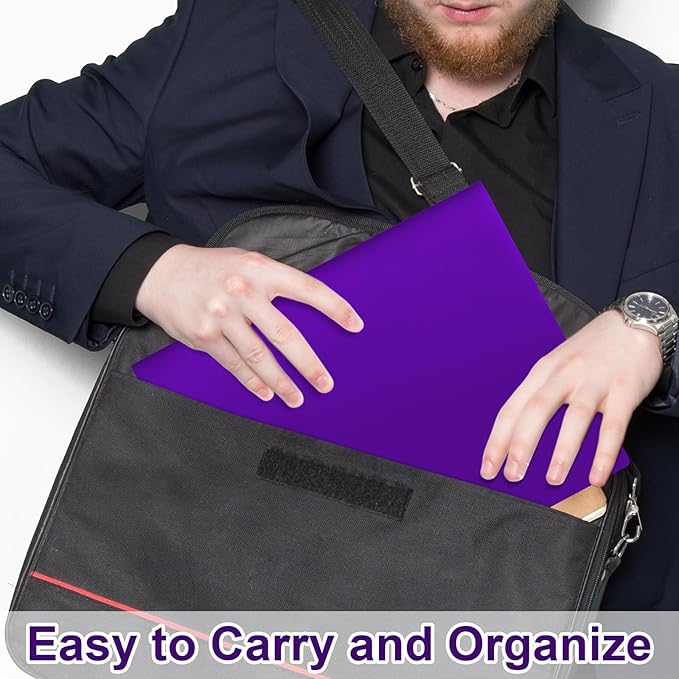 6-Pack Plastic Folders with Pockets,2-Pocket Poly Folders Holds 8-1/2" x 11" Paper for School/Office/Home, Purple