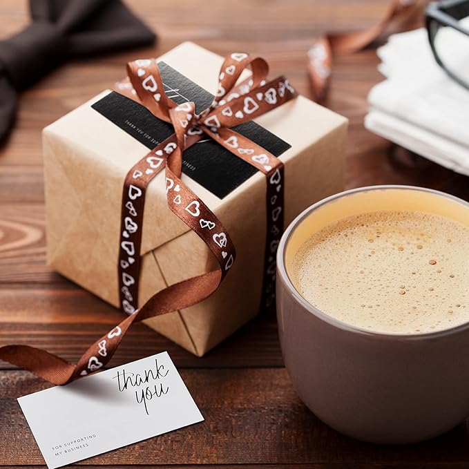 120 Pieces Thank You for Your Order Cards Customer Appreciation Note Cards Thank You for Supporting My Business Card for Small Business Owners Stores Online Retailers 3.5 x 2 Inch(Black, White)