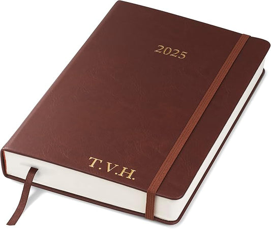 Wykeham's Executive 2025 Daily Journal Planner – Customization Available (Personalized Conker, 8.5"×5.5")
