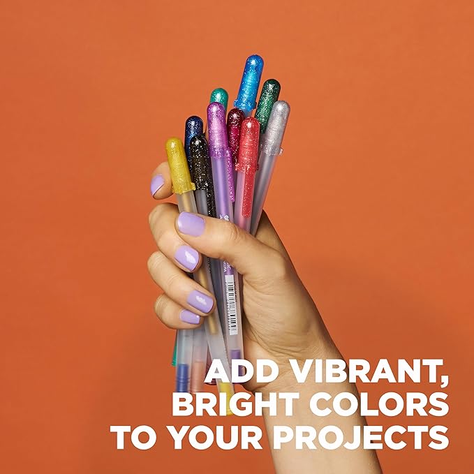 SAKURA Gelly Roll Metallic Gel Pens - Pens for Scrapbook, Journals, or Drawing - Colored Metallic Ink - Medium Line - 10 Pack