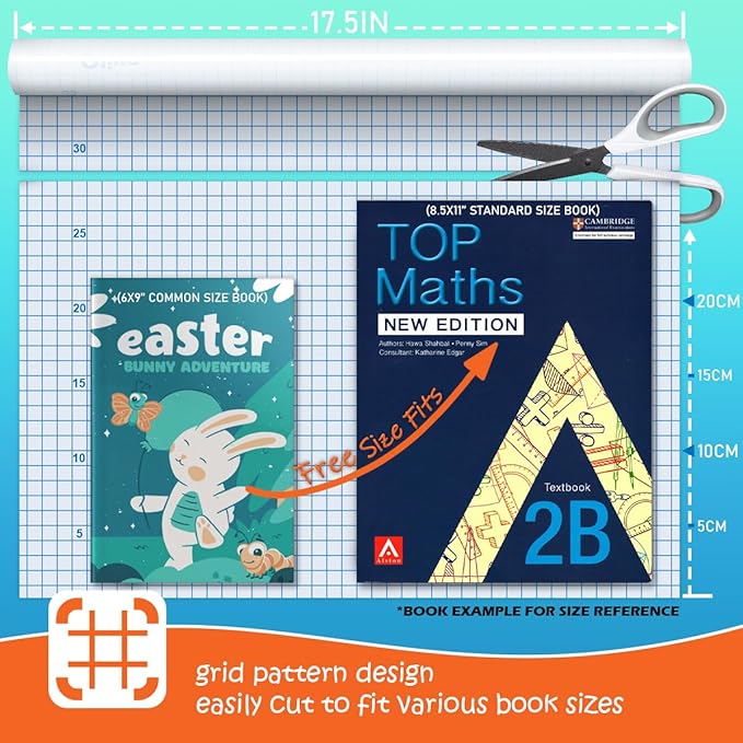 Diamonds Clear Contact Paper Roll for Books Crafts, 17.5in x 10ft Sticky Adhesive Clear Plastic Cover Protector Film Liner