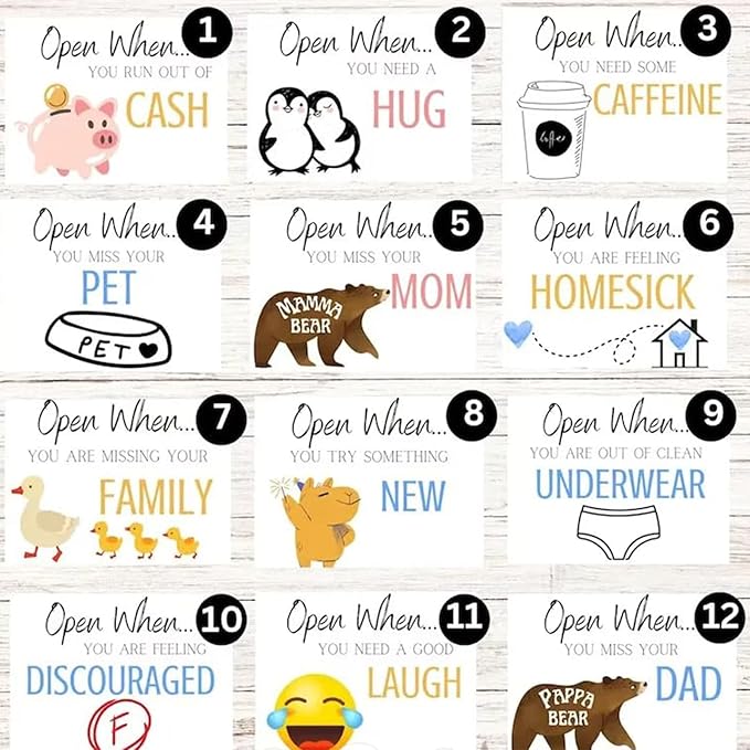 16 Pieces Open When Envelopes, University College Gifts, Leaving Home Gift, Custom Going Away to College Gift, College Daughter Son Gift