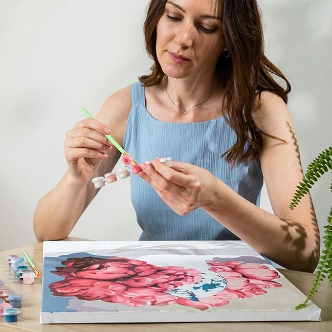 ESRICH Paint Brushes Set,10 Packs 100 Pcs Acrylic Paint Brush Set,St. Patrick's Party Acrylic Oil Watercolor, Face Nail Art, Miniature Detailing,Rock Painting,Painting Artist Professional Kits(Green)