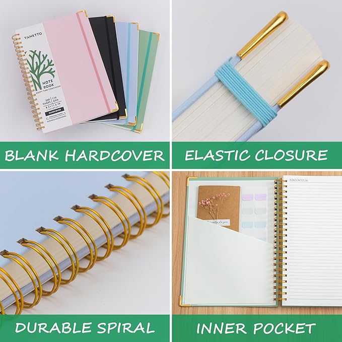 Hardcover Spiral Notebook, 8.5 x 11 IN Notebooks College Ruled, 110 GSM Thick Lined Paper Notebooks for Work, School and Travel, 300 Pages Journals for Writing, Large Journal for Women and Men Blue