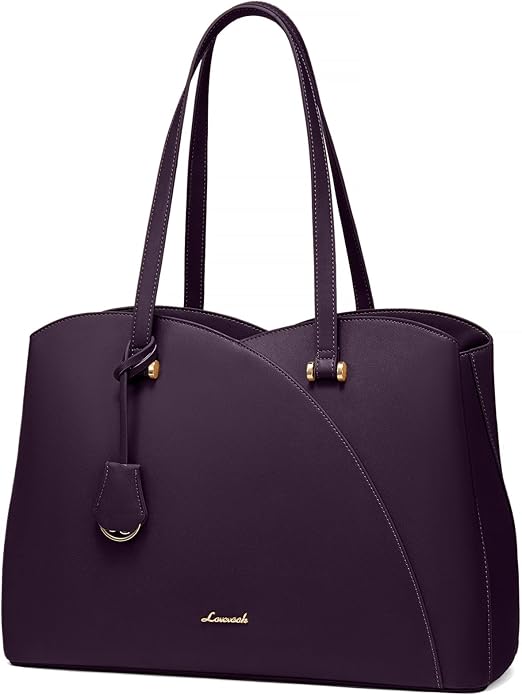LOVEVOOK Laptop Tote Bag for Women, Work Bags Teacher Tote Bag, Leather Computer Bag Purses Handbag Professional Briefcase
