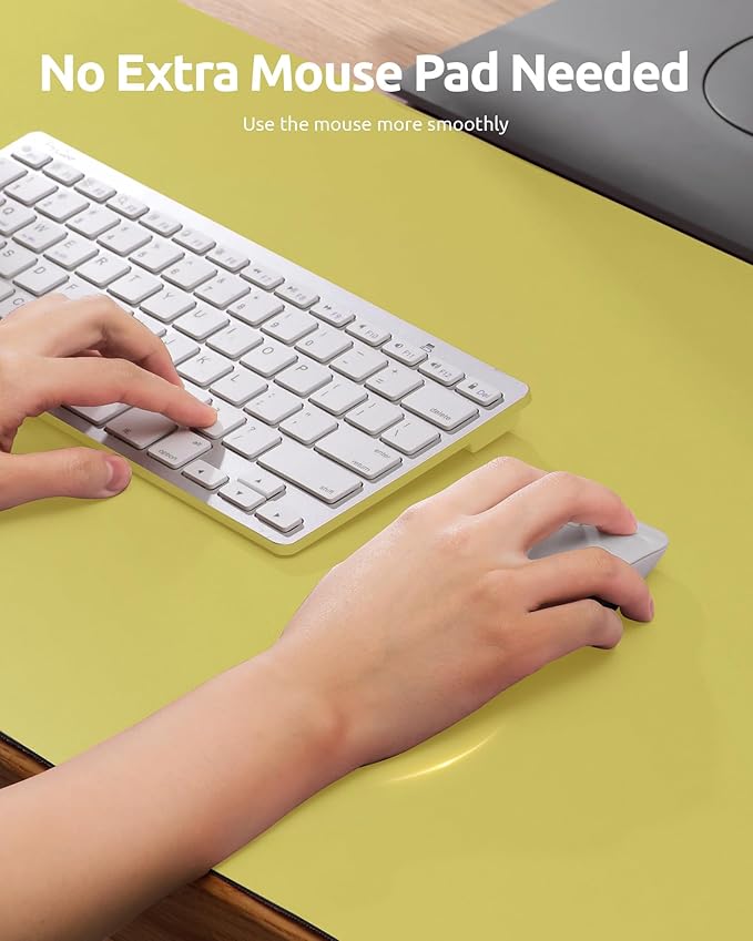 YSAGi Leather Desk Protector, Office Mat, Large Mouse Mat, Non-Slip PU Leather Blotter, Laptop Desk Pad, Waterproof Writing Pad for Office and Home (Olive Green, 35.4" x 17")