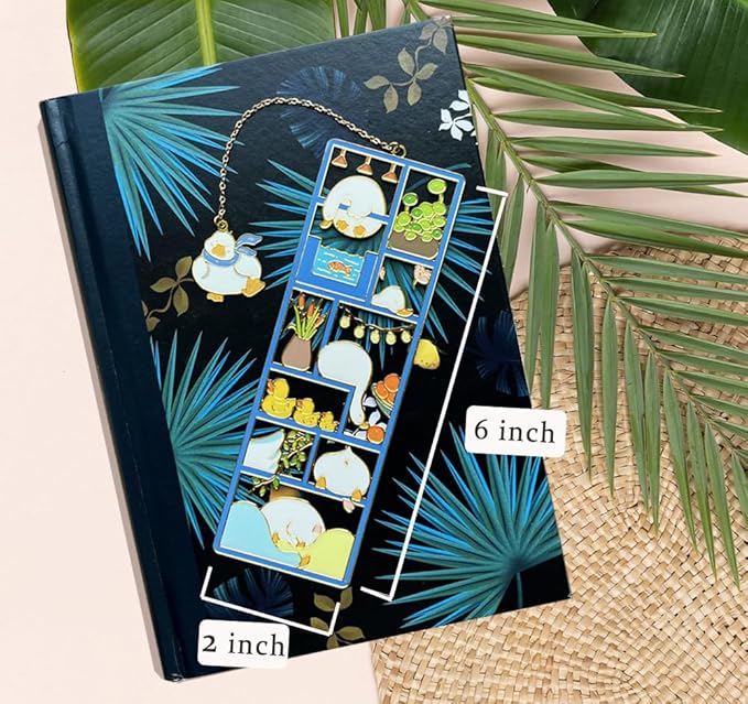 Metal Cat Bookmarks with Gift Box, Cat Pendent Book Markers for Book Lovers Bestfriend Cute Birthday Gifts Appreciation Gifts Mothers Day Teacher Student Gifts (Duck)