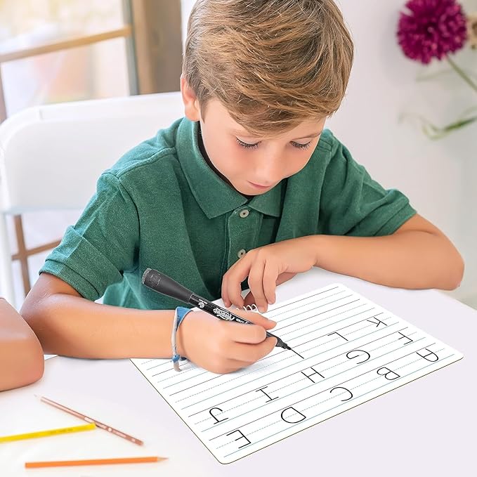 2 Pack Double Sided Whiteboard Lined Dry Erase Board for Kids Ruled Writing Board Handwriting Practice for Kids Small White Board 9x12 Dry Erase Board Lines Education Teacher Supplies