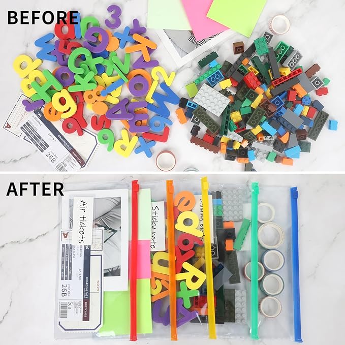 EOOUT 32pcs Poly Zip Envelope, Reusable Envelopes, Pencil Case Bulk, Bill Bag, 9'' x 4.7'', A6 Size, 10 Colors, for Cash School and Office Supplies