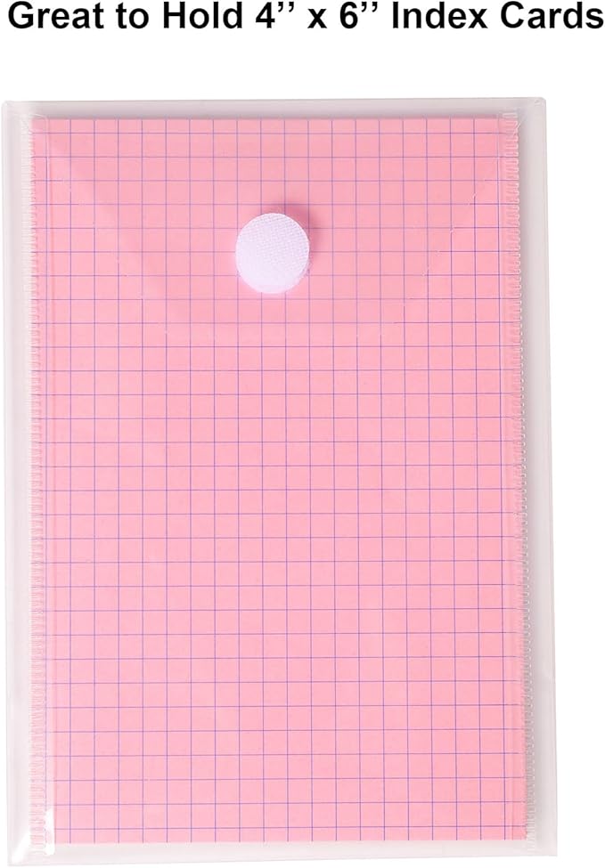 6''x4'' Vertical Plastic Envelopes Hook Loop Closure Coupon Receipt Storage Holder 30 Pack