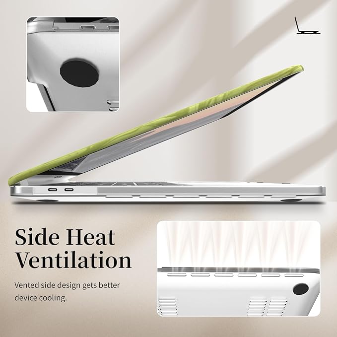 Velvet Green Ripple Design for MacBook Pro 13 inch Case A2338 A2289 A2251 A2159 A1989 A1708 A1706 (2024-2016)