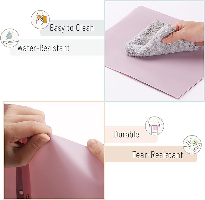 Mr. Pen- Plastic Folders with Pockets and Prong, 5 Pack, Muted Pastel Colors, Pocket Folders, File Fasteners, 2 Folder, Two