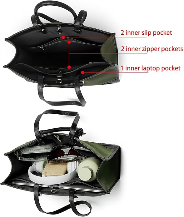 DORIS&JACKY Large Briefcase Tote Bag For Women 15.6 Inch Laptop Work Shoulder Purse And Office Business Handbags