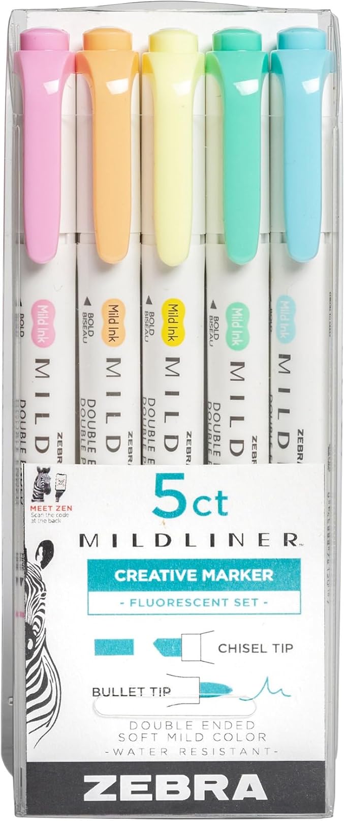 Zebra Pen MILDLINER 5/PK FLUORESCNT, Multicolors