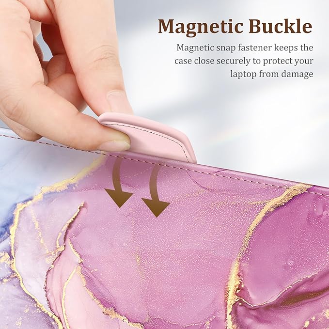 Fintie Sleeve Case for 12.4 Inch Microsoft Surface Laptop Go 3/2/1 (Model: 2013/1943), Premium PU Leather Protective Folio Book Cover with Large Pocket (Dreamy Marble)