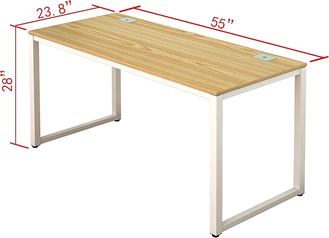 SHW 55-Inch Commercial-Grade Office Computer Desk, Oak