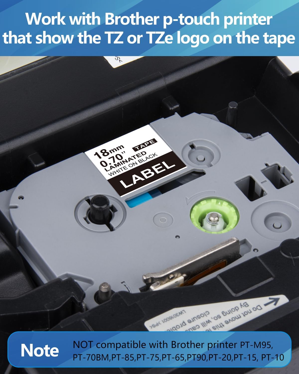 Weemay Compatible 3 Pack TZe-345 Replacement for Brother P-Touch Label Tape 18mm 0.7 White on Black 3/4 TZe TZ Tape TZ-345 TZ345 TZe345 for PT-D400AD PT-D610BT PT-D600 PT-D410 Printer, 0.7" x 26.2'