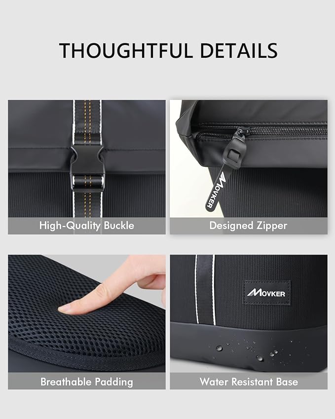 Rolltop Travel Commuter Backpack for Men Black Faux Leather Knapsack and Laptop Compartment College Necessities Casual Daypack Expandable Bag