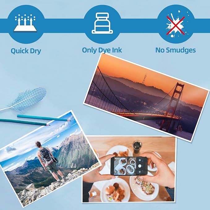 Uinkit 100 Sheets Inkjet Photo Paper Glossy 8.5x11 48lb 180Gsm Professional Photographic Paper Letter Size 8.5Mil Instant Dry Suitable for All Ink Printers