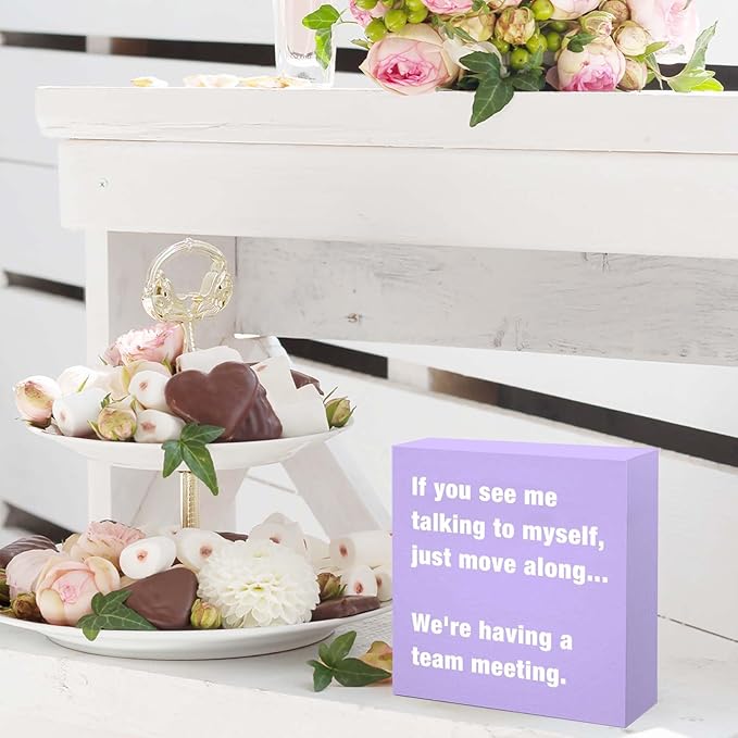 Purple Office Decor Desk Accessories Funny Office Decor Sign for Cubicle Decor or Desk Decorations for Women Home & Office Cute Purple Desk Accessories Gifts for Women Coworker