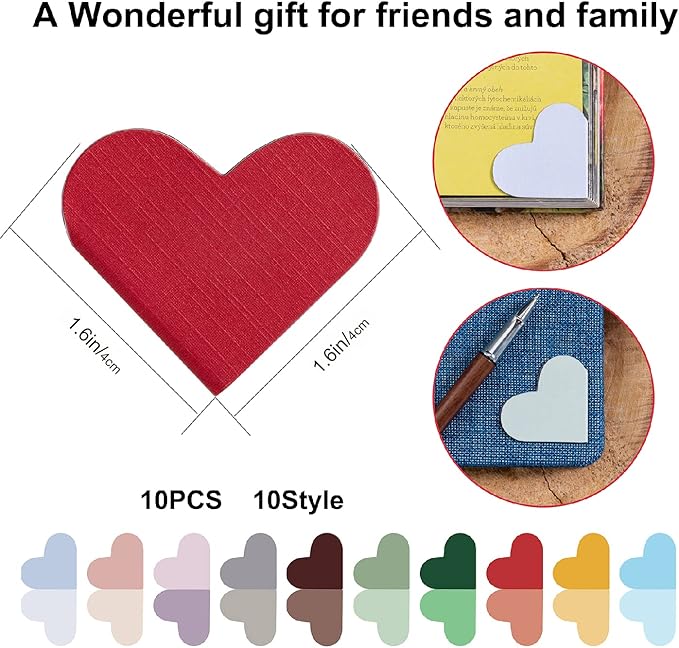 20 Pack Heart-Shaped Magnetic Bookmarks, Perfect for Book Lovers, Children, Women, Men, Teachers, Students, Birthday, Christmas, Graduation Double-Sided Printing for Easy Page Marking