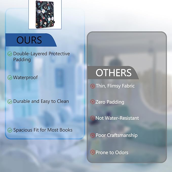 Book Sleeve for Book Lovers, Bookish Book Protector, Book Covers for Paperbacks, Washable Fabric, Book Sleeves with Zipper, Medium 11 Inch X 8.7 Inch