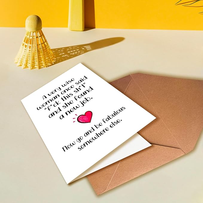 Interesting New Job, Congratulations Card for Bestie, Farewell Card for Colleagues, Friend, Him and Her, Perfect Resignation Gift for Work Friend
