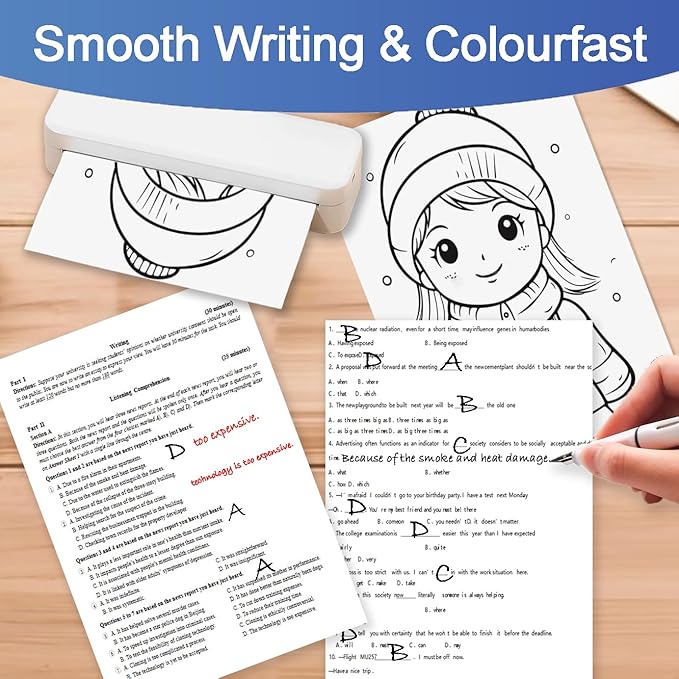 Potanro Thermal Printer Paper A4 Printing Paper Quick-dry Thermal Paper 8.3''x23'' Thermal for Portable Printer(6 Rolls)