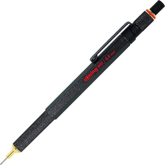 rOtring 800 Retractable Metal Mechanical Pencil, 0.5mm, Black Barrel, Perfect for Drafting, Engineering, Architecture Professionals