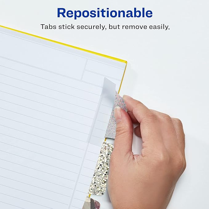 Avery Ultra Tabs Luxe Collection, 2.5" x 1" Margin Tabs, Holographic Iridescent Designs, 16 Repositionable Page Tabs (74179)