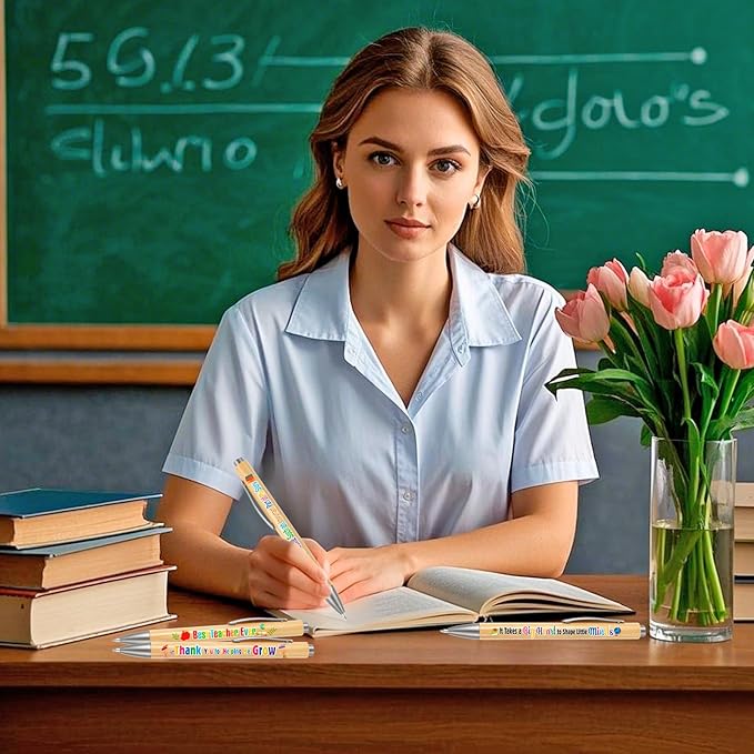 HOWAF 16pcs Teacher Appreciation Pens Teachers Appreciation Gifts Ballpoint Pens Bulk Teacher's Pens Inspirational Thank You Teachers Pen Thank You Teacher Gift for School Office Supplies