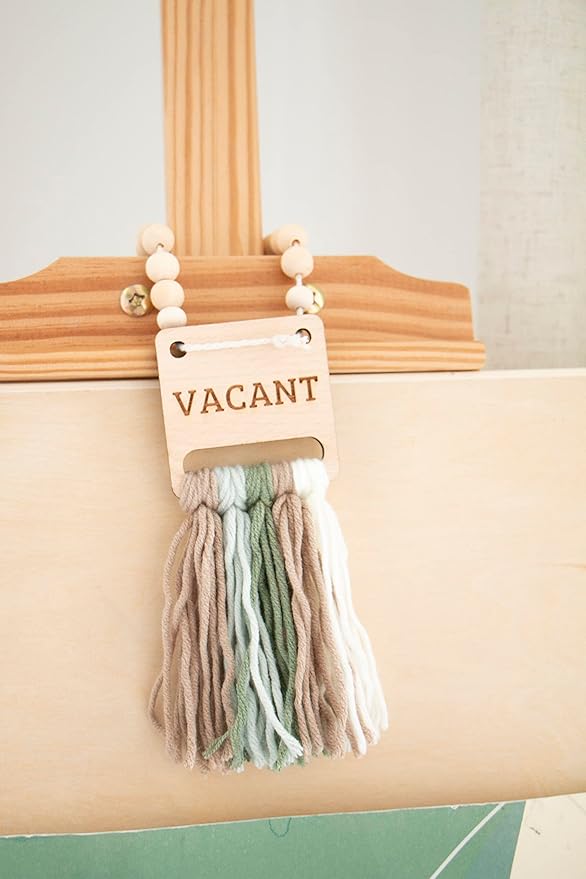 Decocove In Use Vacant sign - Door Hanger Sign for Home, Office, Restroom, Conference Room and Bathroom - Farmhouse Rustic Boho Decor - Bathroom Signs Decor