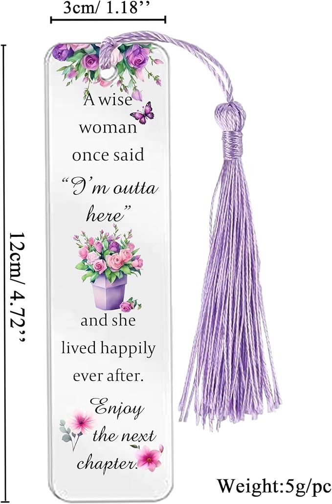 Retirement Gifts for Women Acrylic Plaque Bookmark Set Birthday Gifts for Retire Personalised Thank You Keepsake Bookmarker Collegues Friends Grandma Nana Christmas Appreciate Gifts for Her