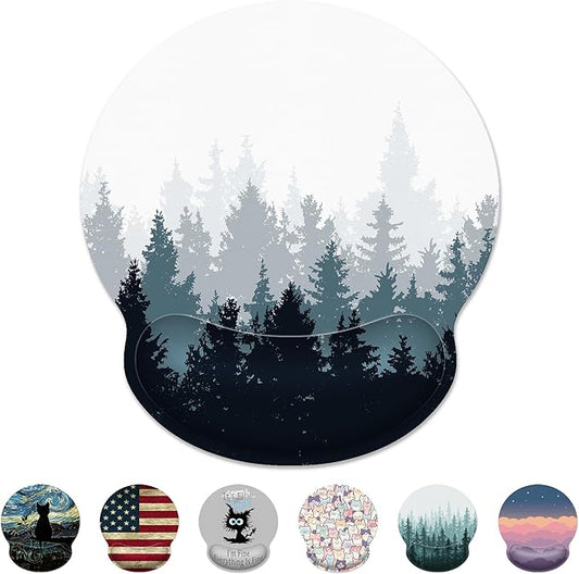 Ergonomic Mouse Pad with Wrist Support,Forest Mouse Pad with Wrist Rest,Relieve Wrist Pain Mousepad Non-Slip Rubber Base,Mouse Pads for Desk,Computers,Laptop,Office,Home,Gaming,Accessories