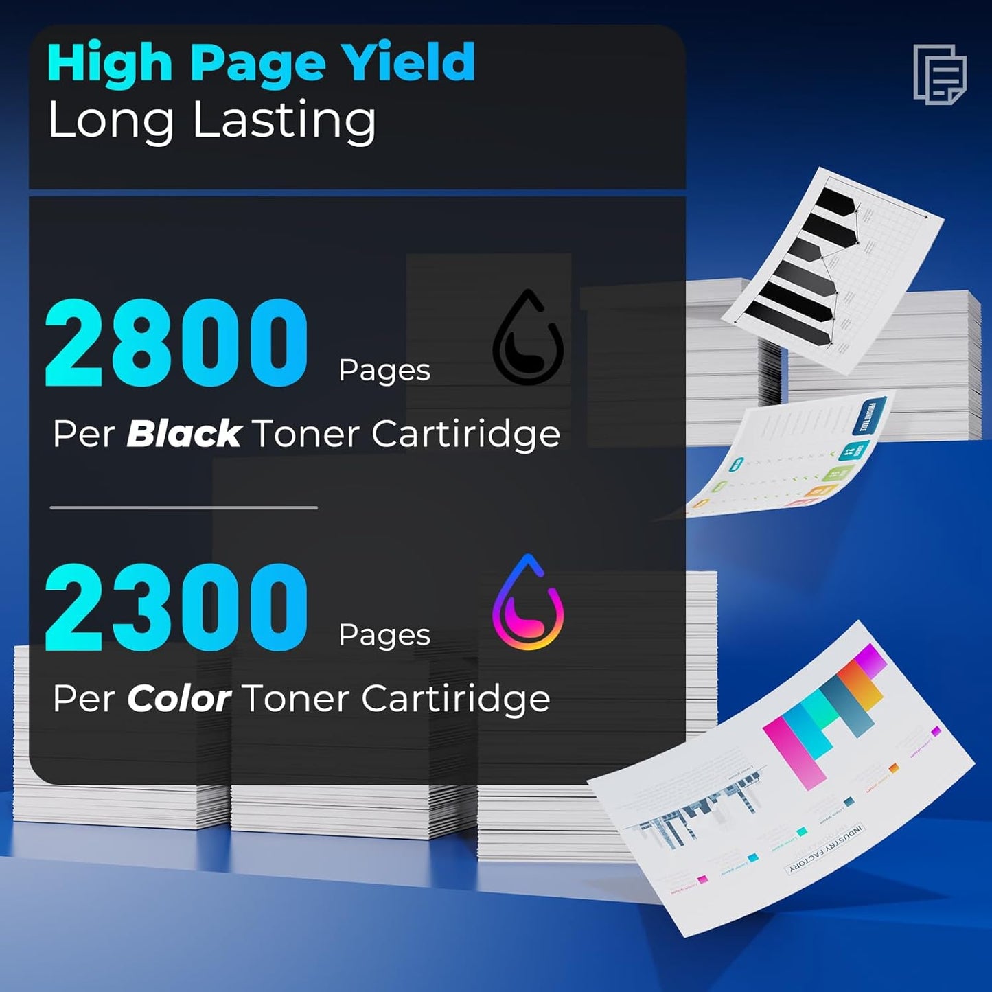 201X Toner Cartridges Replacement for HP 201X 201A HP201X 4 Pack for Color Laser Jet Pro MFP M277dw M252dw Toner Cartridges for Color Laser Jet Pro MFP M277c6 M277n M252n, Black Cyan Magenta Yellow